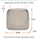 NettyPro Outdoor Cushion Slipcovers Waterproof 4 Pack Patio Chair Seat Cushion Covers with Zipper and Tie, 20 x 18 x 4 Inch, Replacement Cover Only, Khaki