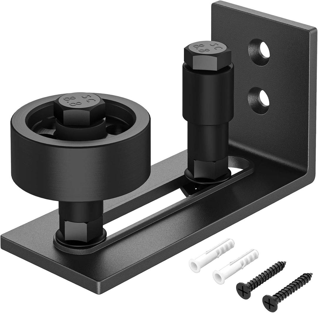 Heavy Duty Sliding Barn Door Floor Guide, Adjustable Roller, Wall Mount System, Flush Bottom Design, Barn Door Panel Non-Damage(8 in 1)