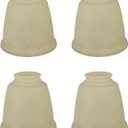 Aspen Creative Antique 23104-4 Transitional Style Replacement Bell Shaped Glass Shade, 2 1/8" Fitter Size, 4 1/2" high x 4 5/8" Diameter, 4 Pack, 4.625 inches x 4.5 inches