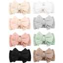 Niceye Handmade Baby Headbands Soft Stretchy Nylon Hair Bands with Bows for Newborn Infant Baby Toddler (White)