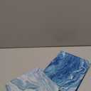 Blue Shower Curtain Marble Texture for Bathroom, Blue Polyester Fabric Waterproof Bathroom Decor,72 x 72 Inch,Standard Size