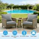 Outdoor Deep Seat & Back Cushion Set (2-Pack), 24 x 24 Inch Water Repellent and Fade Resistant Patio Furniture with Removable Cover for Outside Sofa Couch, Linenweave Gray
