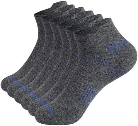 ZenSprint Men's Activewear Ankle Socks 6 Pairs,Men's Running Socks Low Cut Compression Running Sock with Ankle Support One Size