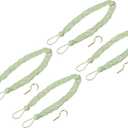 uxcell 4Pcs Curtain Tiebacks, 58cm/23 Braided Drapery Holdback Holder Decorative Rope Tie Back with 4 Metal Hooks, Green/Silver