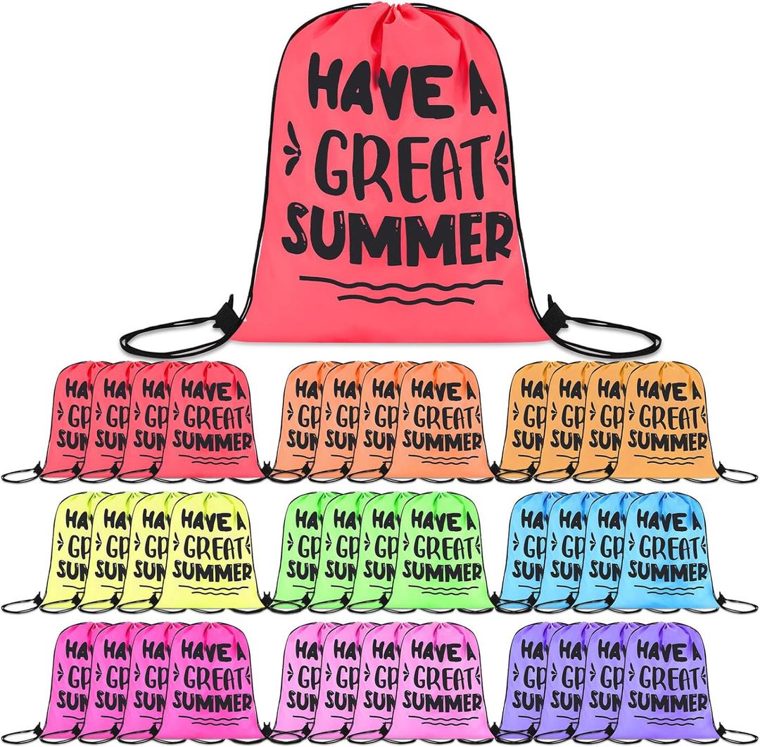 36 Pcs School's out for Summer Bags Bulk End of School Year Party Gifts from Teacher Drawstring Bags Bulk for Students School Gifts Summer Party