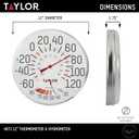 Taylor Precision Products Humidiguide Dial Thermometer (12-Inch), White, One Size