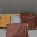 Fall Pillow Covers 18x18 Inch Set of 4 Soft Velvet Decorative Throw Pillow Covers Square Cushion Case Solid Cushion Covers Modern Double-Colored pillowcases for Home Couch Decoration Orange/Teal