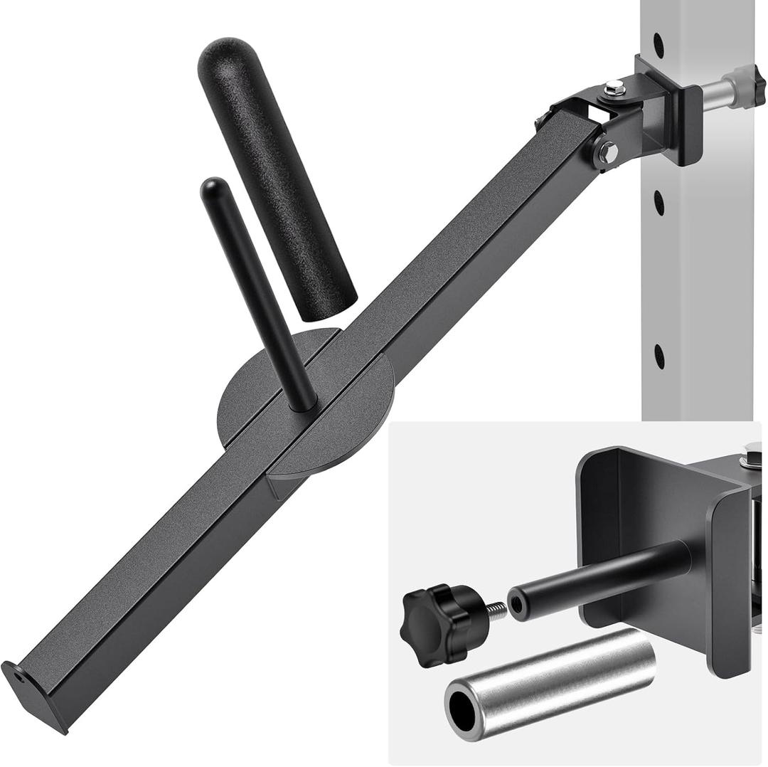 SELEWARE Power Cage Landmine Attachment, T Bar Row Landmine Attachment and Belt Squat Lever Arm for 2" x 2" or 3" x 3" Power Rack, V Bar Row Landmine Handle, Fits 1"/2" Barbells & Weight Plates