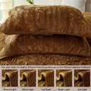 3 Pieces Luxurious Velvet Oversized King Quilts Set 120x128 Ruched Bedspread Coverlet Quilted Bedding Set with 2 Pillow Shams 20x36 Ultra Soft Comforter for All Season,Caramel | Soft Microfiber, Luxury Cozy, All Season, Breathable, no pilling, for sensitive skin, Oversized King-120x120