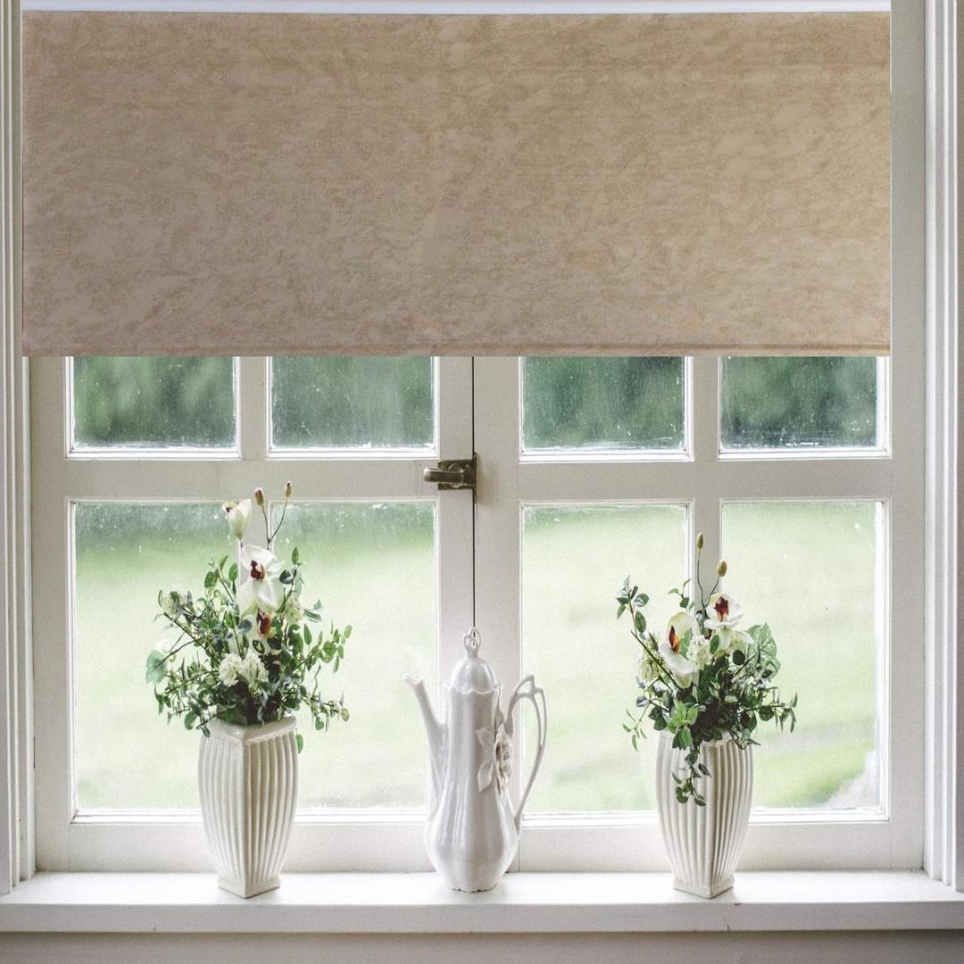 Blinds for Windows Blinds Vinyl Roller Shade - Easy to Install Cordless Room Darkening Roller Shades for Indoor Windows - Block Out Light & UV, Thermal, Pull Down and Up (Suede, 55.25Wx72L)