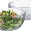 2-Pack 100 FL OZ Acrylic Salad Bowls, 9 inch Shatter-Resistant Serving Bowls, Large Plastic Mixing Bowls for Outdoor or Home Gatherings, Clear