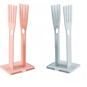 Kitchen Gloves Holder Dish Gloves Holder Reusable Plastic Washing Rack Sink Holder Stand, Pink and Blue