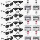 Umigy 24 Pcs Secret Agent Name Tags and See Behind You Sunglasses Secret Agent Badge Rear View Mirror Sunglasses Detective Glasses for Escape Room Party Favors Detective Party Supplies