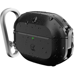 Keybudz for Waterproof AirPods Pro 3 Case with Lock - IP68 Waterproof and Dust Proof, Shockproof Protector, Heavy Duty Rugged Protection, Drop Proof Hard Cover for AirPods Pro 3rd Gen (Carbon Black)
