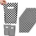 2 x 50 PCS Race Car Party Favors Bag Plastic Checkered Gift bags Racing in Speed Party Decorations Black and White Checkered Goodie Treat Snack Candy Bags for Race Car Theme Birthday Party Supplies