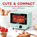 Dash Mini Toaster Oven - Sleek & Stylish - For Creative Homemade Treats - Compact, Space-Saving Design - adjustable temperature dial - Removable Baking Tray - Aqua