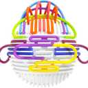 Sensory Activity Board Upgraded- 3D Sensory Activity Ball,Stress Relief Toy,Silicone Fidget Toy for Stress Relief,Anxiety,Autism,ADHD,Kids 3+ & Adults,with Travel Storage Bag & 16 Strings (White) (Sphere, Baise)