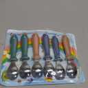 Pimoys 6-Pack Stainless Steel Toddler Spoons Baby & Kids Utensils for Self-Feeding Plastic Handle Dishwasher Safe
