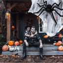 3 x Halloween Decorations Big Giant Spider 4.9 Ft Black Soft Hairy Scary Spider Fake Large Pops for Halloween Outdoor Yard Party