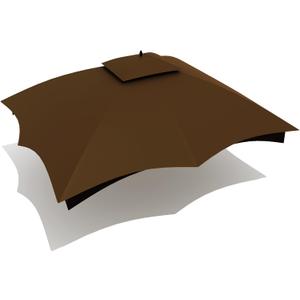 Wonwon Gazebo Replacement Canopy Top Cover 10X12 Double Tiered Canopy Roof for Lowe's Allen Roth Gazebo Model #GF-12S004BTO/GF-12S004B-1 (Brown)