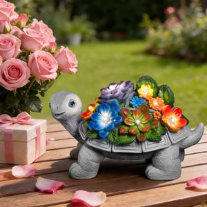Linkax Valentines Day Gifts for Her, Solar Garden Decor for Outside Yard Outdoor Home Patio Decor, Turtle Statues Birthday Gifts for Grandma Mom Women Sister, Easter Mothers Day House Warming Present