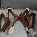 Wooden Hangers 90 Pack,Wooden Clothes Hanger for Daily Used,Heavy Duty Wood Hangers with Pant Bar & Precisely Cut Notches,Premium Hanger for Heavy Coats,Shirts,Suits,Dresses (Walnut)