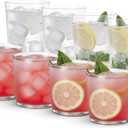 Liacere Drinking Glasses Set of 8, 17 oz Highball Plastic Glasses & 14oz Cocktail Plastic Glasses Set, Kitchen Water Glasses Cup, Bar Tumbler Glassware Set for Beer, Juice, Cocktail, Whiskey, Milk (Clear)