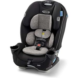 Graco Slimfit 3-in-1 Convertible Car Seat, Slim Car Seat with Space-Saving Design, Highback Booster Seat with 10-Position Headrest, Rear Facing and Forward Facing Carseat, Jarret MFD: 04-13-26