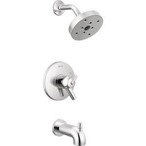 Delta Faucet Trinsic 17 Series Dual-Function Tub and Shower Trim Kit, Shower Faucet, Single-Spray H2Okinetic Shower Head, Chrome T17459 (Valve Not Included)