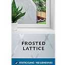 Gila Glass Scenes Frosted Lattice Decorative Window Film DIY Static Cling, 3ft x 6.5ft (36in x 78in) (19.5 sq ft)