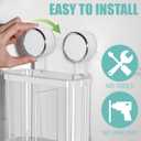 Toothbrush Holders Wall Mounted for Bathrooms, Suction Cup Electric Tooth Brush and Toothpaste Organizer Razor Holder for Shower, Countertop, Vanity, Clear