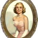 Vintage Oval Picture Frame,Classic Ornamental Photo Frame Antique Frame with Intricate Carvings,Tabletop Display and Wall Mount,Real Glass Front,Old-Fashion (Bronze Gold, 2.5x3.5)