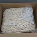 Adyrescia Chunky Knit Blanket Throw | 100% Hand Knit with Jumbo Chenille Yarn (50"x60", Cream White)