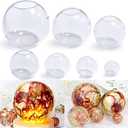 RESINWORLD Set of 4, 3", 2.5", 2", 1.7", 1.3", 0.9" Clear Silicone Sphere Molds, Large 3D Seamless Sphere Silicone Molds for Resin Casting, Round Ball Orbs Epoxy Resin Mold for Jewelry, Soap, Candle
