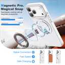 XIQI Compatible with iPhone 17 Pro Max Case 6.9'' with Magnetic 360 Rotatable Ring Stand & AI Camera Control Button[Compatible with Mag-Safe] Translucent Matte Phone Cover for Men Wowen,White