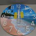 JoFomp Beach Outdoor Clocks for Patio, Large Outdoor Clocks Waterproof 16 Inch with Glass, Outdoor Wall Clocks Battery Operated, Pool Clock Outdoor Weatherproof, Outside Clock for Backyard/Garden