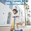 Kids Scooter for Toddlers Ages 2-5, 3 Wheel Scooter with Lean-to-Steer, Adjustable Handlebar, Anti-Slip Deck, Light-Up Wheels, Foldable First Scooter for Boys and Girls
