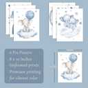 3 x Baby Elphant Nursery Decor, 8 X 10 Inch Blue Moon and Stars Nursery Art Prints Cute Elephant Poster Animal Picture for Bedroom (UNFRAMED) (Black)