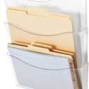 Rubbermaid Unbreakable Expandable Three-Pocket Wall File Set, Clear (65976) (1 Count (Pack of 1))