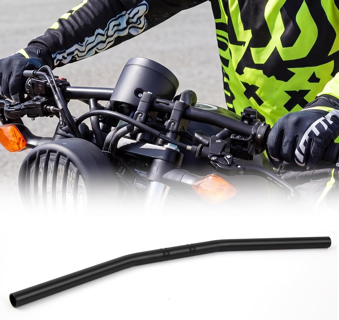 1 Pcs 7/8" 22mm Dirt Bike Handlebars Atv Motorcycle Handlebars for Motocross Atv Dirt Bike, Black (Flat Drag Bar)