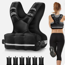 HEETA Adjustable Weighted Vest for Women Men, 4-10lbs/10-18lbs/20-32lbs Body Weight Vest Exercise Set with 6 Ironsand Weights & Reflective Strips for Walking Running Workout Cardio Strength Training