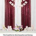 ShinyBeauty Sequin Backdrop 4 Panels Burgundy 2FTx8FT Fabric Photo Curtains for Party Baby Shower Glitter Backgrounds Burgundy, 24"W x 96"L (Pack of 4)
