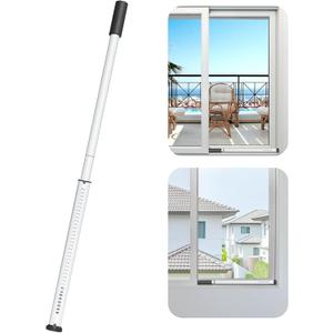 AceMining Sliding Door Security Bar,Heavy Duty Sliding Patio Door Lock Bar, 20-50inch Adjustable Multi-use Window Security Bars, Sliding Door Stopper,White,1Pack