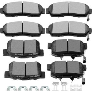 D1089 D1086 SCITOO Brake Pads Kits Front Ceramic Rear Semi-Metal 8pcs Fit For Acura RDX 2010-2012,For Honda Accord Crosstour 2010-2011,For Honda Crosstour 2012,For Honda CR-V 2007-2011