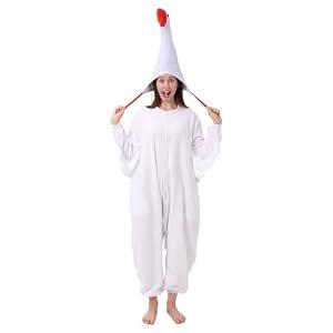 drafform Unisex Adult Onesie Pajamas Halloween Cosplay Costume Animal One-Piece Pajamas Plush Hoilday Party Homewear, Small