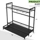VGMiu Garden Tool Organizer for Garage, Yard Tool Rack, Holds Up to 64 Long-Handled Tools, Black Metal Garden Tools Rack Storage with Hooks for Yard Shed Garage Organization