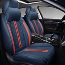 GXT Car Seat Covers Front Seats Only, Front Car Seat Covers 2 Pack, Premium Faux Leather Car Seat Cushion - Universal Fit for Most Sedans SUV Pick-up Truck with Headrests(Blue and Red Strip)