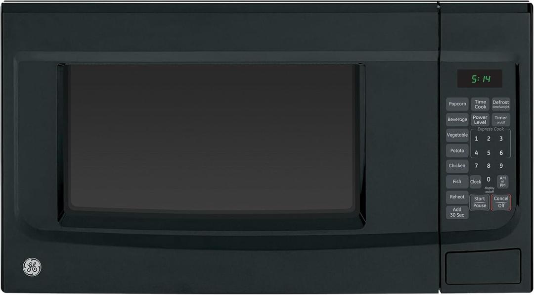 GE GCST14S1WBB Microwave Oven, 1,100-watt 7 Auto Cooking Settings, Child-Lock Technology, Kitchen Essentials for The Countertop, Dorm Room or Apartment, 1.4 Cu. Ft, Black