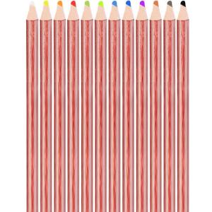 12 Pcs Chalkboard Calendar Colored Pencils, Wooden Chalk Pencils with Sharpener for Small Chalkboard Precise Writing, Erasable, Assorted Colors