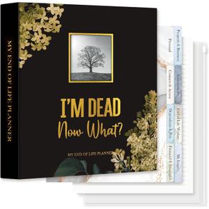 Lanpn End of Life Binder Organizer Death Planner 8.5"x11", Final Wishes & Estate Document Folder with 8 Dividers & 10 Letter Size Binder Pockets, I'm Dead, Now What Life Plan Book When I Die Journal
